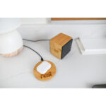 Customized Bamboo Bluetooth Speaker by SwagSway Promotions. Company Swag, Branded Tech Swag, Promotional Products by SwagSway Promotions